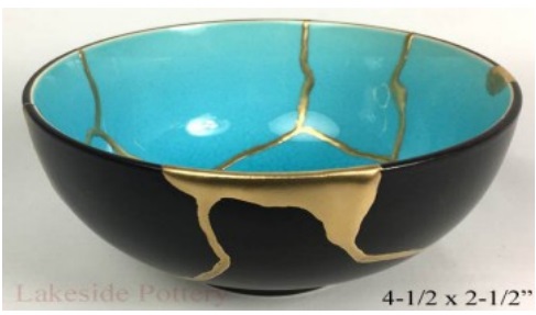 Blue and gold bowl