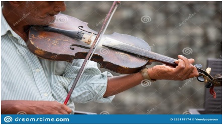 Old man plays old violin